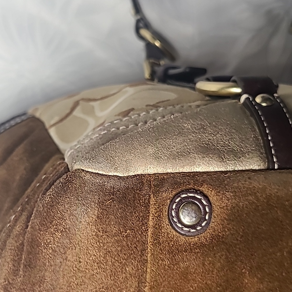 Coach Patchwork Patent Suede Signature C Jacquard Shopper Tote # F06Q-10388 - Picture 16 of 16